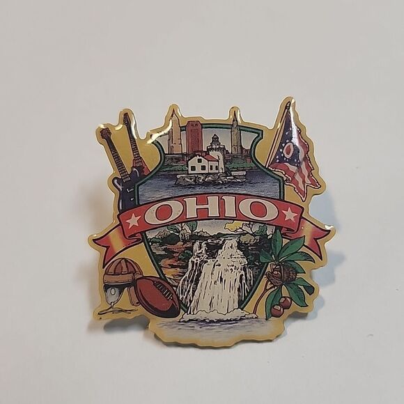 Ohio Collectible State Brooch Lapel Hat Pin - Picture 1 of 3